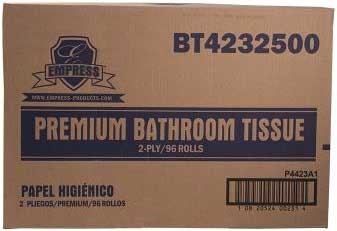 Empress Premium Virgin 2 Ply White Bath Tissue, 4.25 x 3.25 inch -- 96 per case