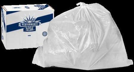 Performance Plus Clear 0.55 Mil High Density Interleaved Can Liner, 38 x 58 inch - 25 per roll -- 8 rolls per case