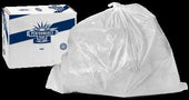 Performance Plus Clear 1.5 Mil Low Density Perforated Municipal Can Liner, 40 x 46 inch - 10 per roll -- 10 rolls per case
