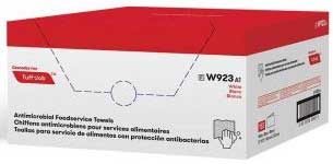 Cascades Tuff Job White and Red Logo 1/4 Fold Antimicrobial Food Service Towel, 12 x 21 inch -- 150 per case