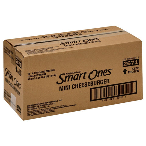 Smart Ones Anytime Selections Mini Cheeseburger -- 12 per case.