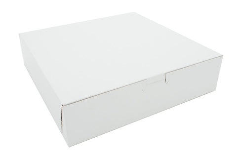 Southern Champion Tuck Top Poly Wrapped White Bakery Box, 10 x 10 x 2.5 inch -- 250 per case.