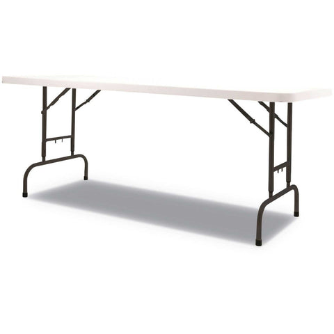 Alera White Adjustable Height Plastic Folding Table, 72 x 29 5/8 x 29 1/4 To 37 1/8 inch