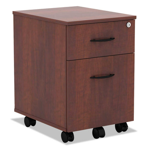 Alera Valencia Series Woodgrain Laminate Medium Cherry Mobile Box/File Pedestal, 14 3/4 x 19 1/8 x 22 7/8 inch