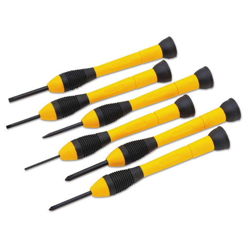 Stanley Tools 6 Piece Black Yellow Precision Screwdriver Set -- 1 set