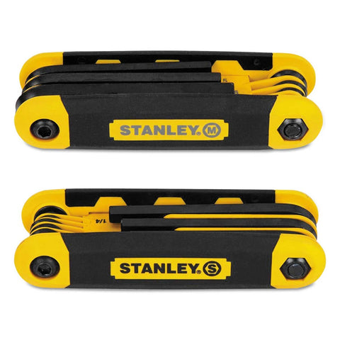 Stanley Yellow Folding Metric and SAE Hex Key - 2 count per pack -- 1 pack per case