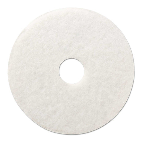 Boardwalk White Polishing Floor Pads, 12 inch Diameter -- 5 per case