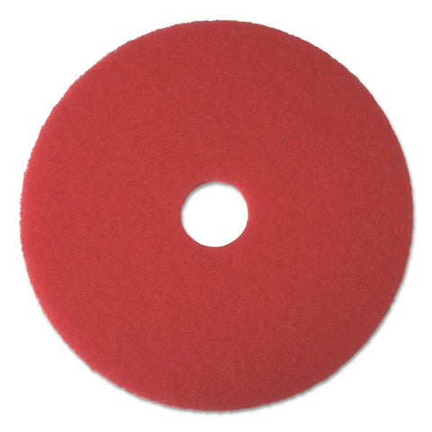 Boardwalk Red Buffing Floor Pads, 17 inch Diameter -- 5 per case
