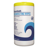 Boardwalk Lemon Scent Disinfecting Wipes, 8 x 7 inch - 75 per pack -- 6 packs per case