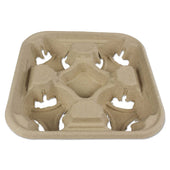 Boardwalk Four Molded Fiber Cup Tray, 8 to 32 Ounce -- 300 per case