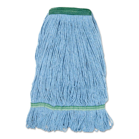 Boardwalk Blue Medium Size Cotton Synthetic Fiber Super Loop Wet Mop Head with 1 inch Headband