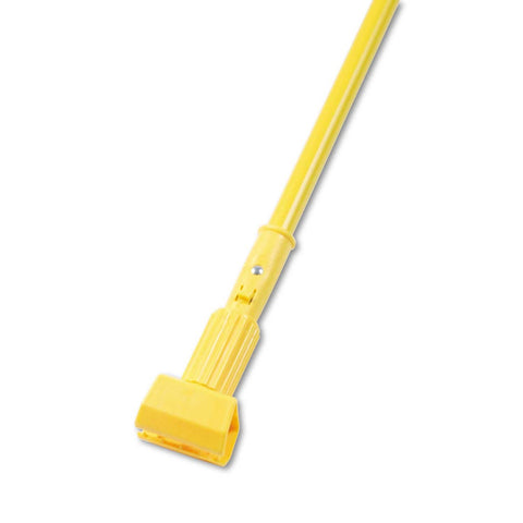 Boardwalk Yellow Plastic Jaws Aluminum Mop Handle for 5 inch Wide Mop Head, 60 inch