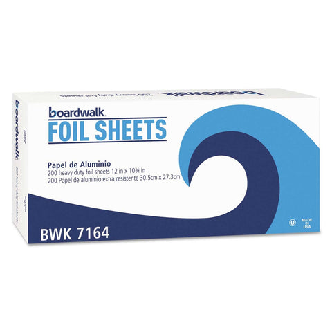 Boardwalk Heavy Duty Aluminum Foil Pop Up Sheets, 12 x 10 3/4 inch - 200 per pack -- 12 packs per case