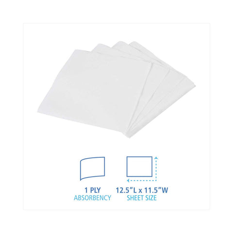 Boardwalk White 1 Ply Lunch Napkins, 12 x 12 inch -- 2400 per case