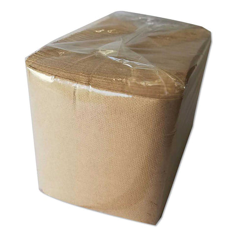 Boardwalk 1 Ply Kraft Paper 1/4 Fold Lunch Napkins - 500 per pack -- 12 packs per case