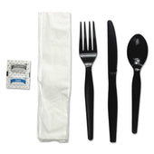 Boardwalk Black Heavyweight Six Piece Cutlery Kit -- 250 per case