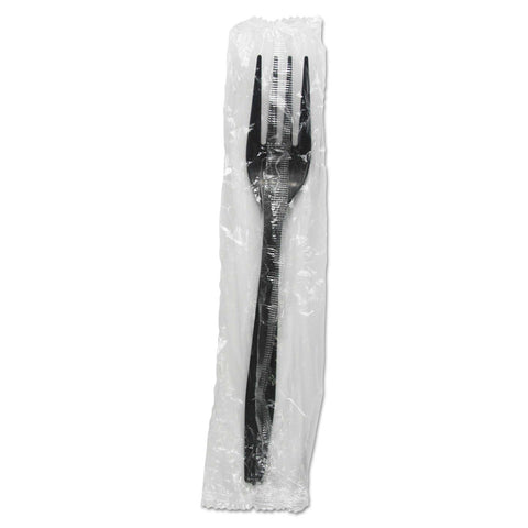 Boardwalk Black Heavyweight Wrapped Polypropylene Cutlery Fork -- 1000 per case
