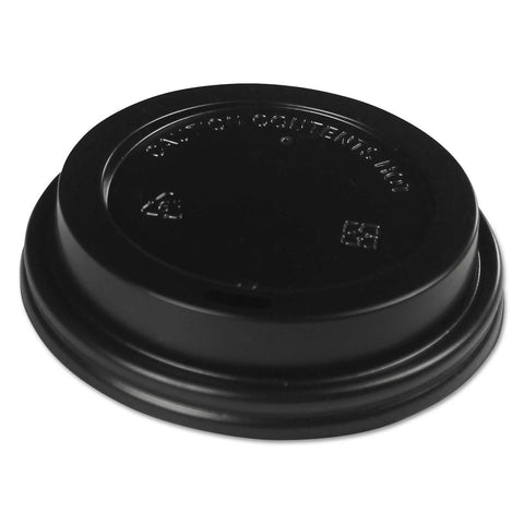 Boardwalk Black Hot Cup Lids for 10 to 20 Ounce Cups -- 1000 per case