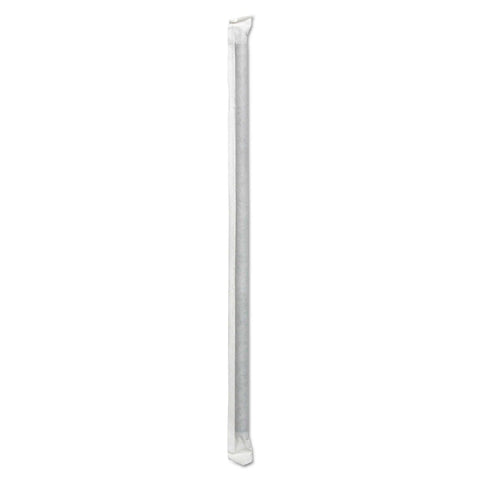 Boardwalk Black Polypropylene Wrapped Jumbo Straws, 7 3/4 inch -- 12500 per case