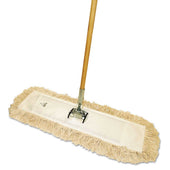 Boardwalk Natural Cut End Dust Mop Kit with 60 inch Wood Handle, 24 x 5 inch -- 1 kit