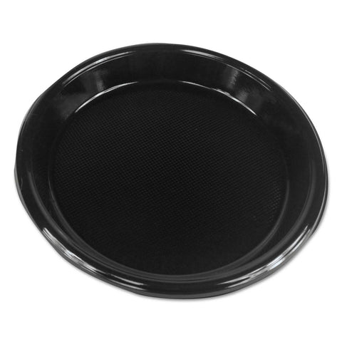 Boardwalk Black Hi Impact Plastic Dinnerware Plate, 10 inch Diameter -- 500 per case