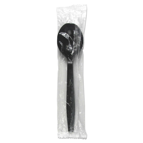 Boardwalk Black Heavyweight Wrapped Polypropylene Cutlery Soup Spoon -- 1000 per case