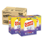 Glad White Odorshield Mediterranean Lavender 0.95 Mil Tall Kitchen Drawstring Trash Bag, 24 x 27.38 inch -- 240 per case