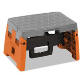 Cosco Orange and Gray 1 Step Molded Folding Step Stool, 8.5 inch Working Height