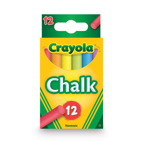 Crayola 6 Assorted Colors Chalk - 12 sticks per box -- 1 box