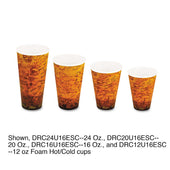 Dart Stock Printed Fusion Paper Wrapped Expanded Polystyrene Brown and Black Foam Hot/Cold Cup, 16 Ounce -- 1000 per case