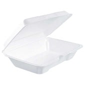 Dart Extruded Polystyrene White Single Compartment Insulated Foam Hinged Lid Container, 6.4 x 9.3 x 2.6 inch -- 200 per case