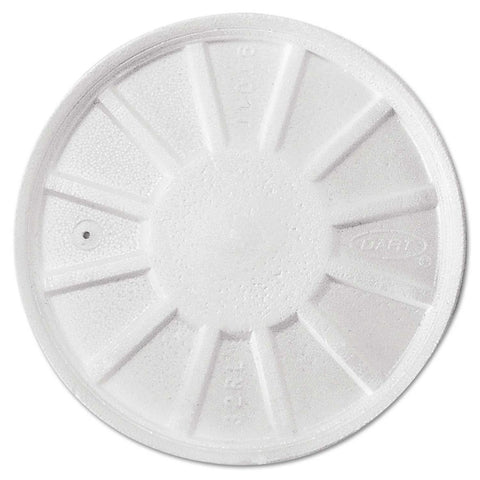 Dart Expanded Polystyrene White Vented Foam Lid Only - 50 per pack -- 10 packs per case