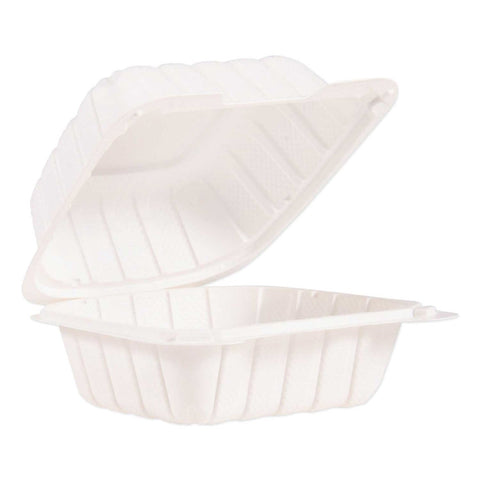 ProPlanet by Dart White Hinged Lid Container, 6 x 6.3 x 3.3 inch -- 400 per case