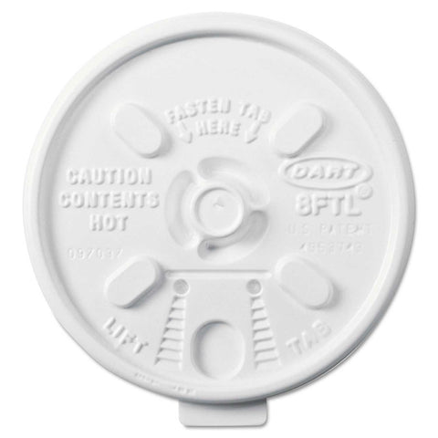 Dart High Impact Polystyrene White Lift N Lock Hot Cup Lid Only -- 1000 per case