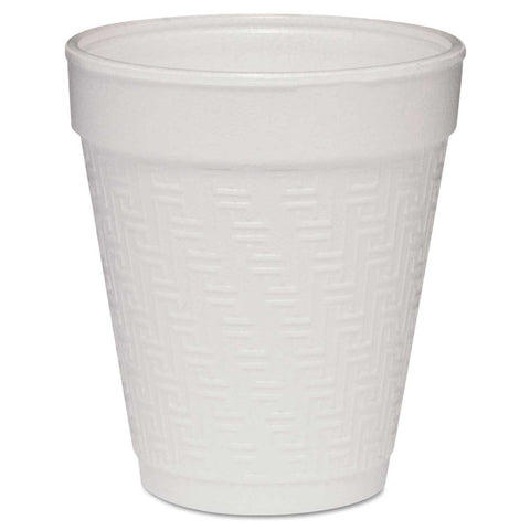 Dart Expanded Polystyrene White with Greek Key Design Small Insulated Foam Drink Cup, 8 Ounce -- 1000 per case