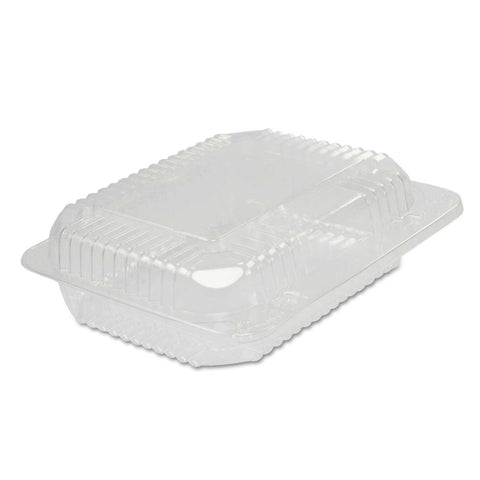 Dart StayLock Oriented Polystyrene Clear Small Oblong Hinged Lid Container, 6 x 2 1/10 x 7 inch -- 250 per case