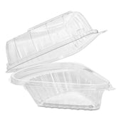 Dart ClearSeal Oriented Polystyrene Clear Pie Wedge Hinged Lid Container, 6 2/3 Ounce -- 250 per case
