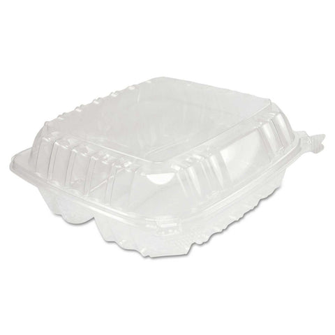 Dart ClearSeal Oriented Polystyrene Clear Hinged Lid Container, 8 1/4 x 3 x 8 1/4 inch -- 250 per case