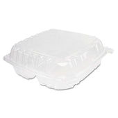 Dart ClearSeal Oriented Polystyrene Large 3 Compartment Hinged Lid Container, 9 x 9-1/2 x 3 inch -- 200 per case