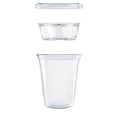 Dart Clear PET Portion Cup with Single Compartment Insert, 12 Ounce -- 500 per case