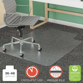 deflecto SuperMat Clear Lipped Style Frequent Use Chair Mat, 36 x 48 inch