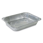 Durable Packaging Aluminum Silver Half Size Medium Steam Table Pan -- 100 per case