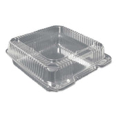Durable Packaging Plastic Clear Hinged Lid Carryout Container, 9 x 8.63 x 3 inch -- 200 per case