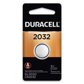 Duracell 2032 Lithium Coin Battery, 3 Volt - 6 per box -- 1 box per case