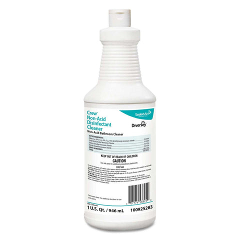 Diversey Crew Neutral Non Acid Bowl and Bathroom Disinfectant Cleaner, 32 Ounce Squeeze Bottle -- 12 per case