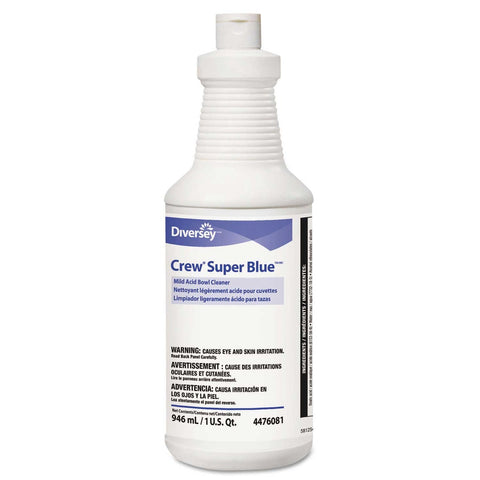 Diversey Crew Super Blue Citrus Scent Mild Acid Bowl Cleaner, 32 Ounce Squeeze Bottle -- 12 per case