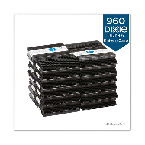 Dixie Smartstock Polypropylene Mediumweight Black Knife for Tri-TowerCutlery Dispensing System - 40 per pack -- 24 packs per case