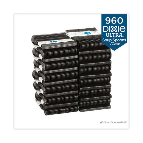Dixie Smartstock Polypropylene Mediumweight Black Soup Spoon for Tri-Tower Cutlery Dispensing System - 40 per pack -- 24 packs per case