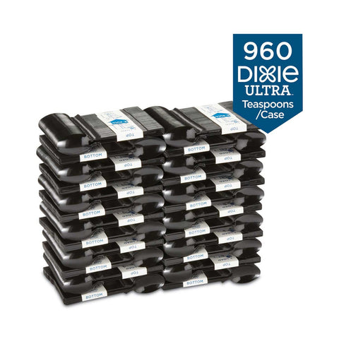 Dixie Smartstock Polystyrene Mediumweight Black Teaspoon for Tri-Tower Cutlery Dispensing System - 40 per cartridge -- 24 cartridges per case