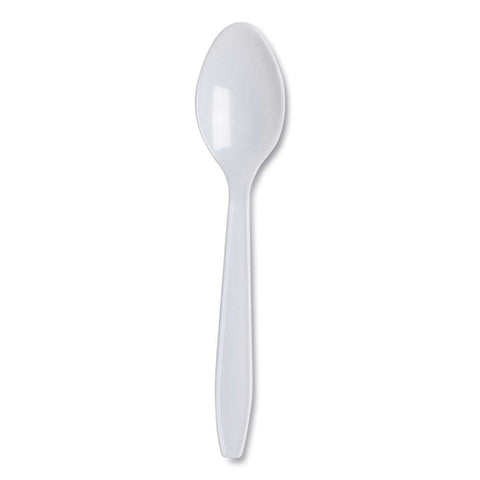 Dixie Light Weight Polystyrene White Teaspoon, 5 inch -- 1000 per case